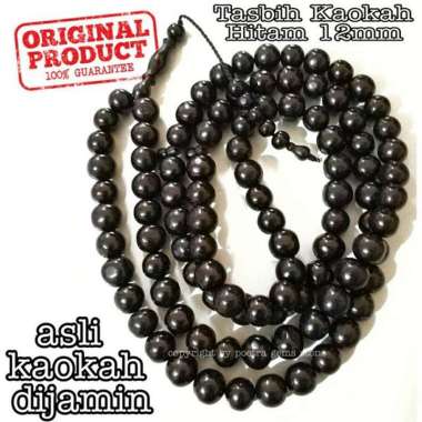 TASBIH KAYU ASLI KAOKAH KAUKAH KOKKA KOKAH ASLI ISTANBUL TURKI HITAM 12MM MODEL BULAT 99BUTIR DIJAMI