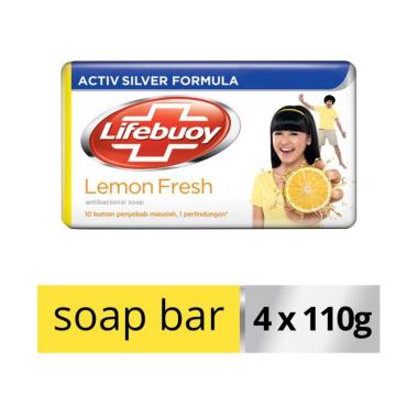 Promo Harga Lifebuoy Bar Soap Lemon Fresh per 4 pcs 110 gr - Blibli