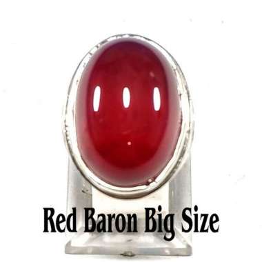 NATURAL BATU AKIK RED BARON MERAH CABE BIG SIZE MUMBUL RING 9