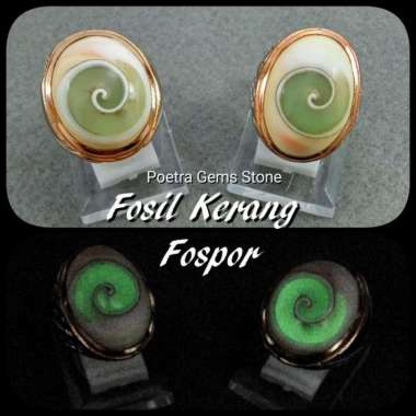 BATU CINCIN NATURAL FOSIL KERANG POSFOR RING 8