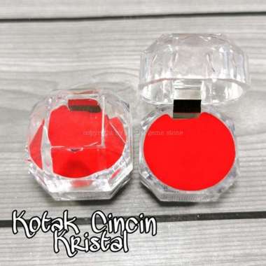 KOTAK BOX CINCIN TEMPAT PERHIASAN TUNANGAN DAN PERNIKAHAN Putih Kristal