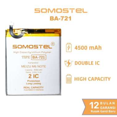 Somostel - Baterai BA721 Meizu M6 Note