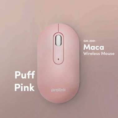 Prolink MACA Wireless Mouse Anti Bacterial Silent Click 1600DPI GM2001 MOUSE WIRELESS Merah Muda