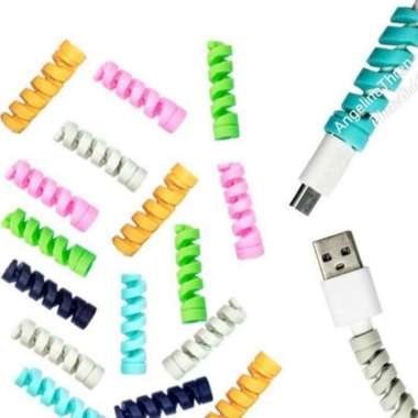 Pelindung Kabel Charger - cable protector rubber - Pelindung kabel cas Biru