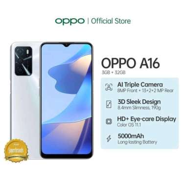 OPPO A16 RAM 3/32GB, RAM 4/64GB Ram 3/32GB Crystal Black