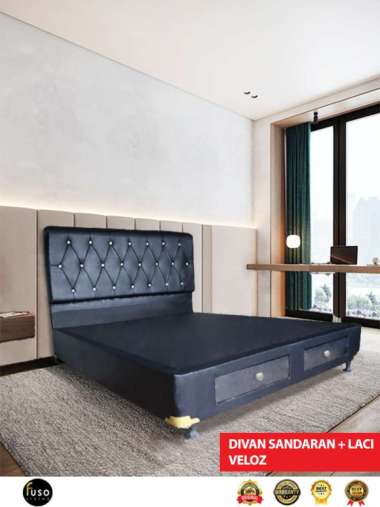 DIVAN/DIPAN SANDARAN + LACI VELOZ 120 x 200