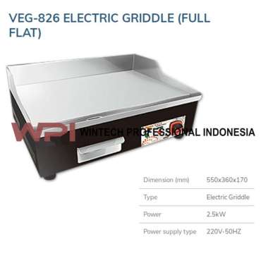 VEG-826 Electric Full Flat Griddle Pemanggang Daging Steak Listrik - Pemanggang Listrik Di Atas Meja