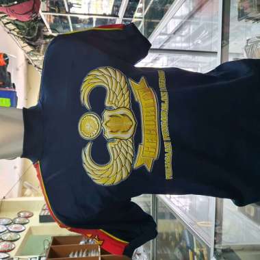 Kaos Kombinasi Security Biru dongker - Kaos Security Baret pundak tulisan