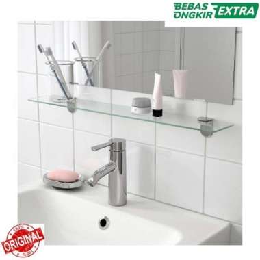 Rak Dinding Ambalan Kamar Mandi Kaca Panjang 62,4Cm_Modern