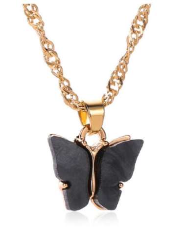 ONE-K76 Kalung Kupu Kupu Butterfly Kalung Rantai Akrilik Kupu Kupu Korean Fashion Kalung Rantai Wani