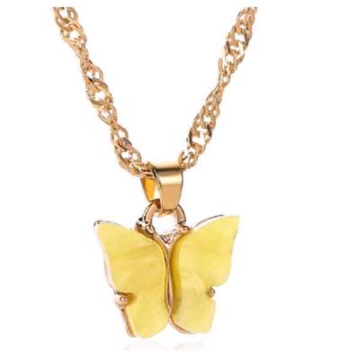 ONE-K76 Kalung Kupu Kupu Butterfly Kalung Rantai Akrilik Kupu Kupu Korean Fashion Kalung Rantai Wani