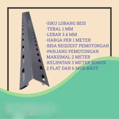 SIKU Rak Besi / Siku Lubang  BESI 1 meter tebal 1 mm