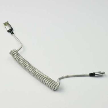 ALCHA CABLE USB TYPE C COILED MECHANICAL KEYBOARD KABEL COIL SILVER