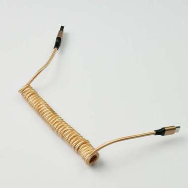 ALCHA CABLE USB TYPE C COILED MECHANICAL KEYBOARD KABEL COIL GOLD