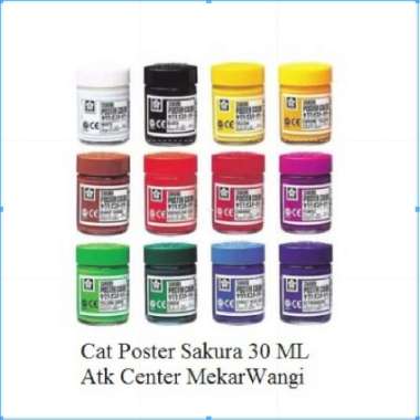 Sakura Poster Color 30 ml Satu Warna / Satuan / Cat Poster Kecil Sakura / Poster Colour Sakura Black