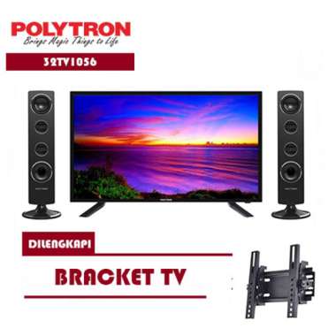POLYTRON 32TV1056 LED TV 32 inch DIGITAL TOWER/DVB-T2 + Bracket - KHUSUS JABODETABEK