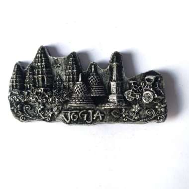Magnet Candi Prambanan Borobudur dan Jogja/ Pajangan Hiasan Kulkas Silver