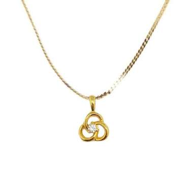 1901 Jewelry Kalung Dancing Stone Diamond Swarovski Lapis Emas