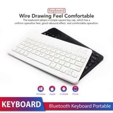 mini Wireless Keyboard Slim Bluetooth For windows Android IOS Pc-Putih