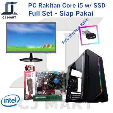 PC Rakitan Core i5 w/ SSD FULL SET / PC KERJA /KASIR / GARANSI 1 THN - SSD240GB+SAMS19 SSD120GB+LED1