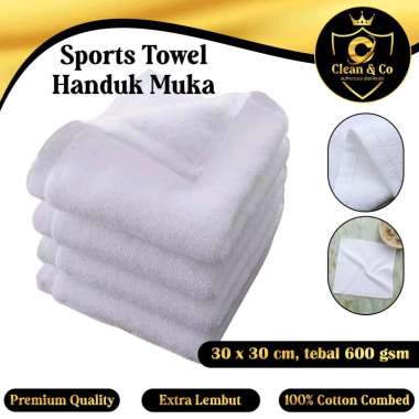 5 Pcs Handuk Muka / Olahraga Kualitas Premium 30x30 cm 100% Cotton Combed 600 GSM
