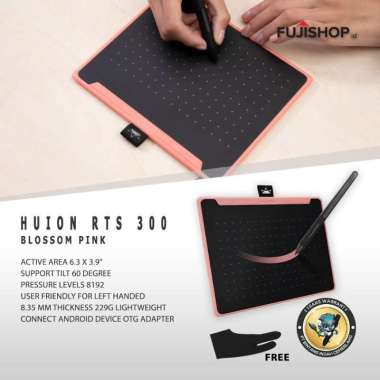 Huion RTS 300 Drawing Pen Tablet Blossom Pink