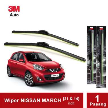 3M Wiper Frameless Mobil Nissan March - 21 dan 14 inch Hitam