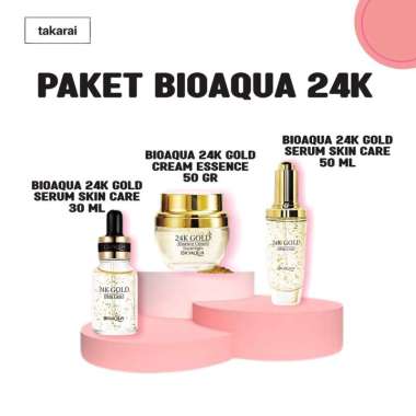 Bioaqua 24k Gold Paket 3in1 Treatment Kecantikan Anti Penuaan Dini & Menyamarkan Flek Noda Bekas Jer