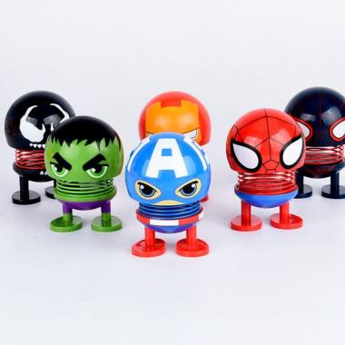 Mainan Spring Doll Emoticon Kepala Boneka Goyang Boneka Peer Avangers Doraemon Hiasan Mobil Lucu Terbaru