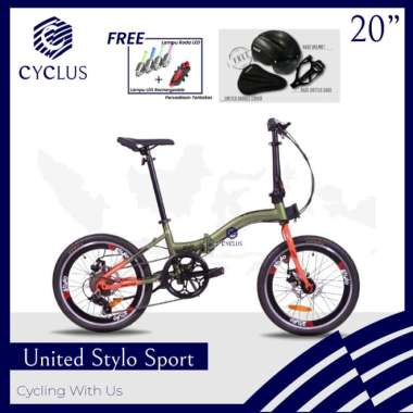Sepeda Lipat Anak Dewasa United Stylo Sport 6 Speed 20 Inch
