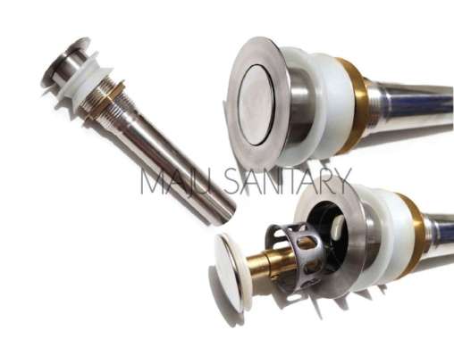Afur pipa pencet wastafel stainless saringan wastafel pipa stainless