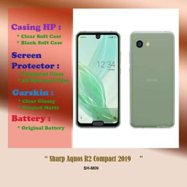 Sharp Aquos R2 Compact 2019 - 5.2 inch - Case - Screen Protector - Battery - Dll Garskin Matte