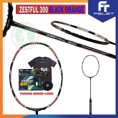 FELET ZESTFUL 300 RAKET FELET RAKET BADMINTON ORIGINAL BLACK ORANGE
