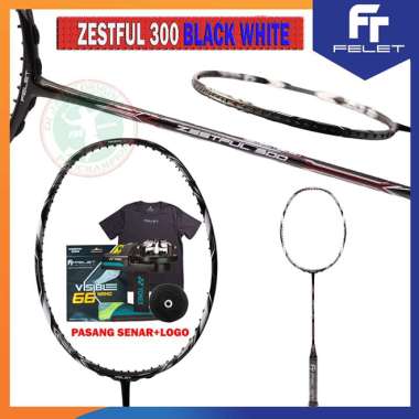 FELET ZESTFUL 300 RAKET FELET RAKET BADMINTON ORIGINAL BLACK WHITE