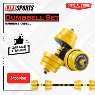 New Alat Kesehatan Olahraga Fitness Gym Alat Latihan Beban Dumbbell Set Rubber Barbell Set BM Origin