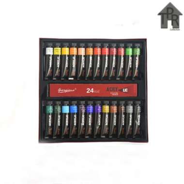 Set cat lukis akrilik premium komplit tube12ml. 12/24/30 warna. 24 warna