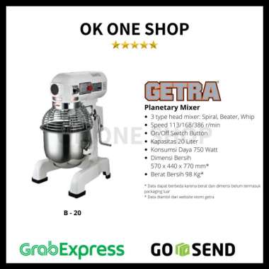 Getra Mixer Pencampur Adonan Roti B20 (Kapasitas 6 kg Adonan)
