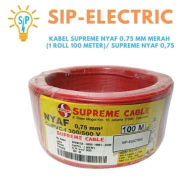 KABEL SUPREME NYAF 0.75 MM MERAH (1 ROLL 100 METER)/ SUPREME NYAF 0,75