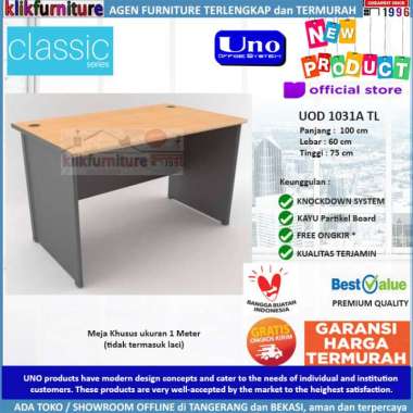UOD 1031A TL UNO Meja Tulis Meja Kantor Meja Kerja Tanpa Laci