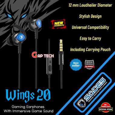 Sades Wings 20 / Wings20 SA 606 Immersive Game Gaming Earphones Original Black