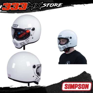 HELM SIMPSON M30 BANDIT WHITE HELM MOTOR SIMPSON M30 BANDIT HARLEY ORI M