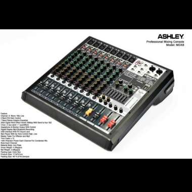 MIXER ASHLEY MDX8 8 CHANNEL MIXER AUDIO USB,BLUETOOTH