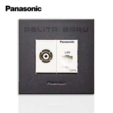 Outlet Antena Tv + Outlet Data Cat6 Panasonic Style E Hitam & Putih Original 100% (Kode 4110)) Multi