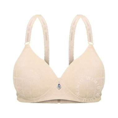 Wimiu BH Wanita Bra Wanita Busa Tipis Tanpa Kawat 100075 Cream 36