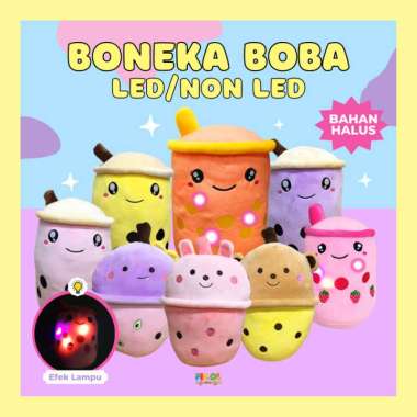 Boneka Boba Viral Bubble Milk Tea JUMBO LED/NON LED
