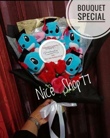 Bouquet Boneka stitch / buket wisuda special / buket boneka murah