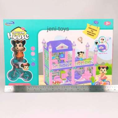 mainan anak perempuan rumah rumahan dream house mickey bongkar pasang