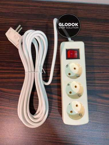 Stop kontak + kabel 3 Lubang kabel Saklar BRIGHT-G 5 meter