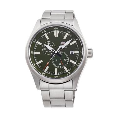 Jam Tangan Pria Orient RA-AK0402E10B Multi Hand Automatic Silver Green
