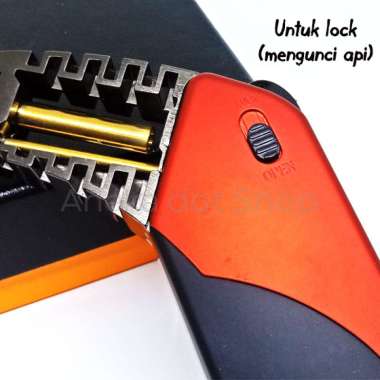 Korek Api Gas Bara Stand Single Jet Flame with Lock Silver